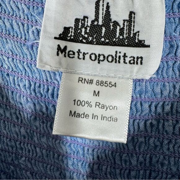 Metropolitan Tank Top Sleeveless Blue Embroidered Rayon Fairy Womens Size Medium - Picture 4 of 8